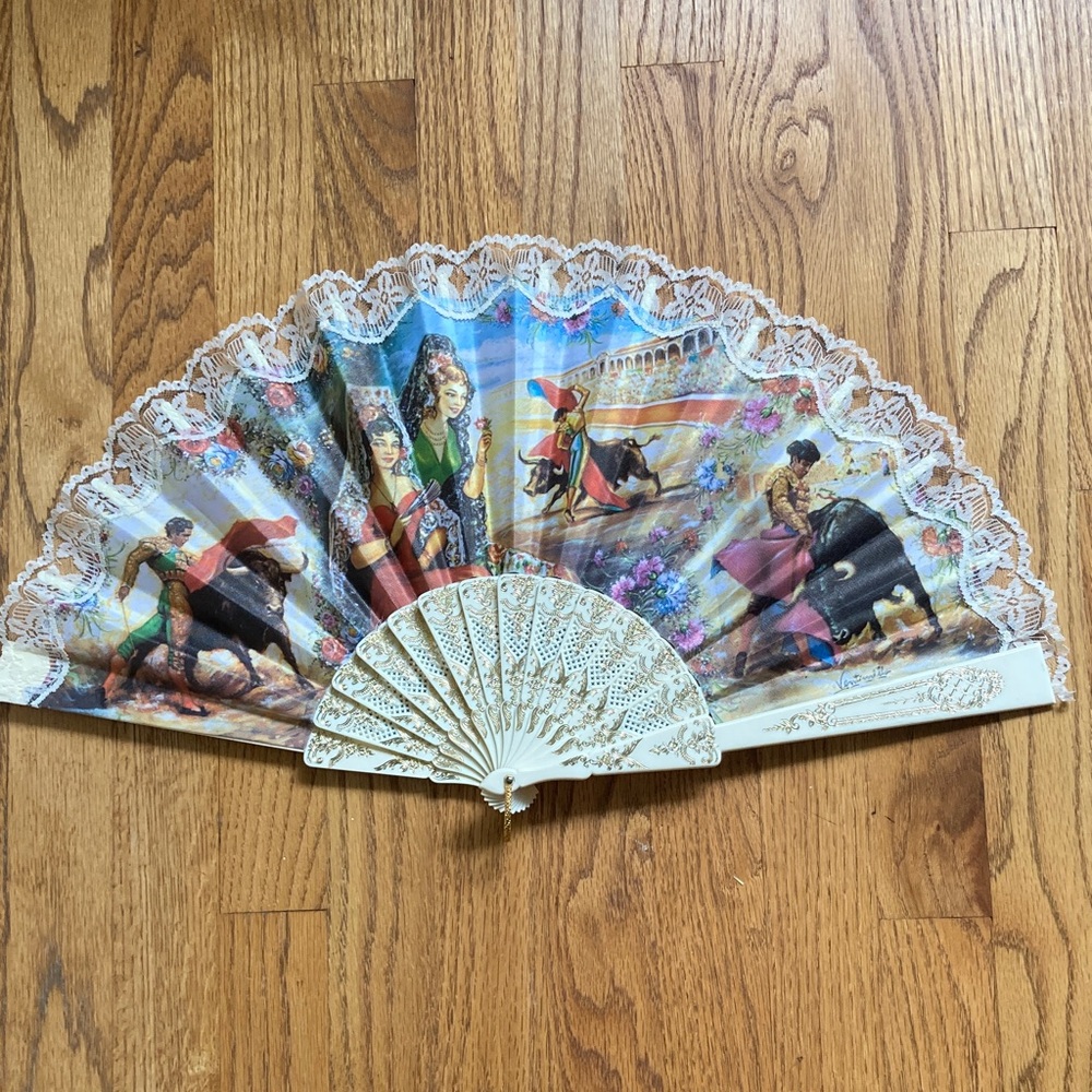 Colorful Vintage Spanish Hand Fan